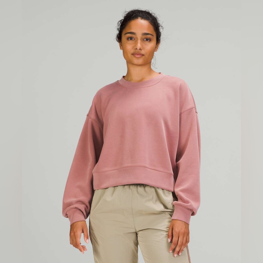 lululemon perfectly oversized cropped crew *softstreme in spiced chai size 4